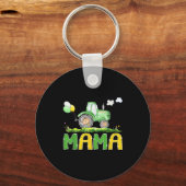 Funny Mama Birthday Boy Tractor Farm Truck Matchin Sleutelhanger (Voorkant)
