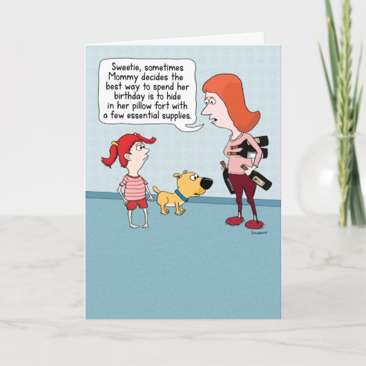 Funny mama Drink op haar verjaardag Kaart (Voorkant)