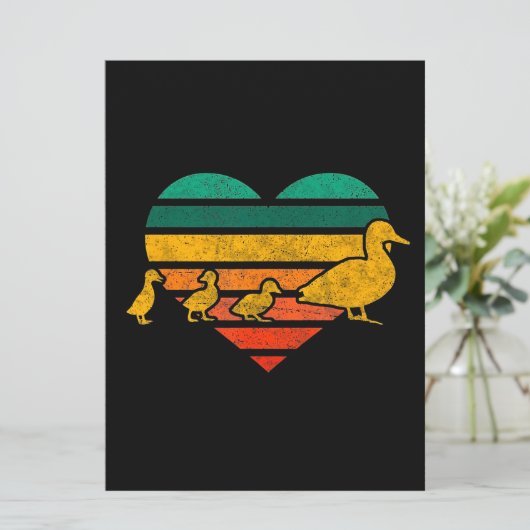 Funny Mama Duck 3 Ducklings | Duck voor Kerstmis Menu (Staand voorkant)