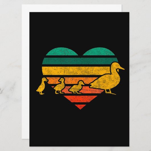 Funny Mama Duck 3 Ducklings | Duck voor Kerstmis Menu (Voorkant / Achterkant)