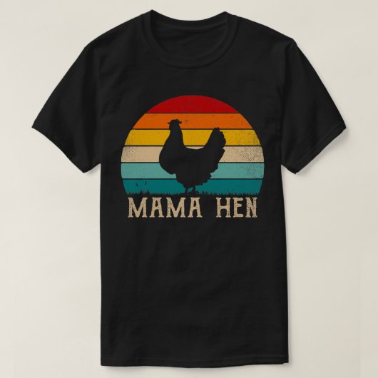 Funny Mama Hen Apparel 80's  Retro Chicken M T-shirt (Design voorkant)