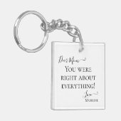 Funny mama Moeder Gezegde Modern Black en White Sleutelhanger (Voorkant Links)