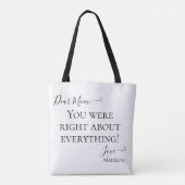 Funny mama Moeder Gezegde Modern Black en White Tote Bag (Achterkant)