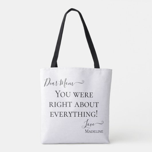 Funny mama Moeder Gezegde Modern Black en White Tote Bag (Achterkant)