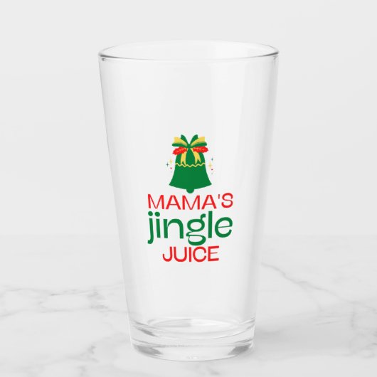 Funny Mama's Jingle Juice Glass Cup Glas (Voorkant)