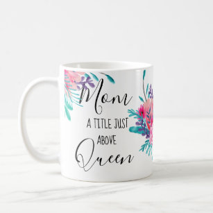 Funny mamma typografie roze florale waterverf koffiemok