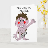 Funny Man Birthday Kaart (Gele Bloem)