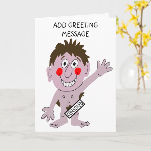 Funny Man Birthday Kaart (Gele Bloem)