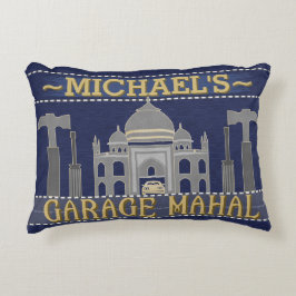 Funny Man Cave Garage Mahal | Gepersonaliseerd Decoratief Kussen