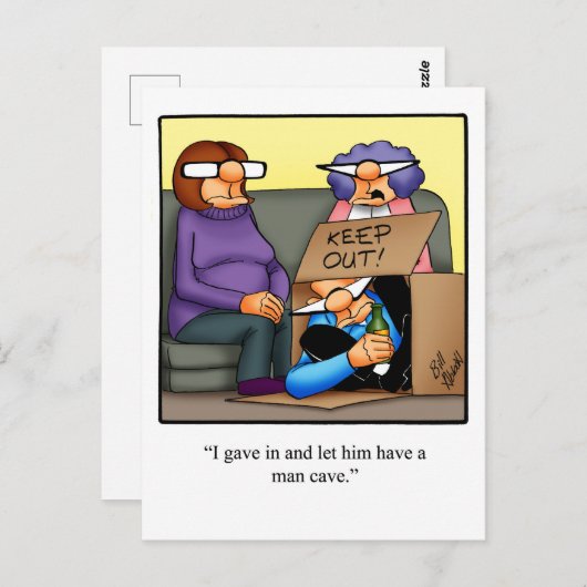 Funny Man Cave Humor Postcad Briefkaart (Voorkant / Achterkant)