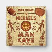 Funny Man Cave met Jouw naam Custom Fotoplaat (Voorkant)