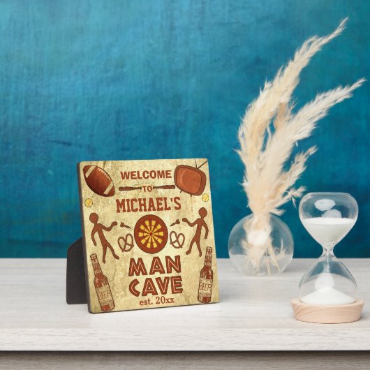 Funny Man Cave met Jouw naam Custom Fotoplaat (Insitu)
