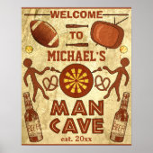 Funny Man Cave met Jouw naam Custom Poster (Voorkant)