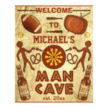 Funny Man Cave met Jouw naam Custom