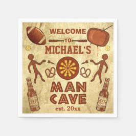 Funny Man Cave met Jouw naam Custom Servetten