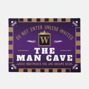 Funny MAN CAVE met Monogram PAARSE verwelkoming Deurmat