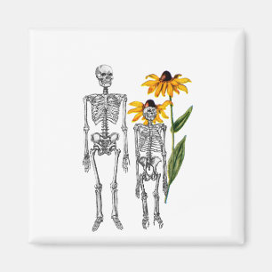 Funny Man Chimpansee Skeleton Black Eyed Susan Magneet