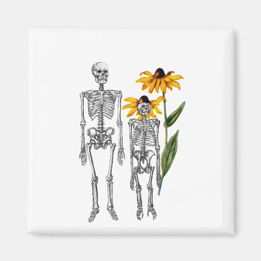 Funny Man Chimpansee Skeleton Black Eyed Susan Magneet (Voorkant)