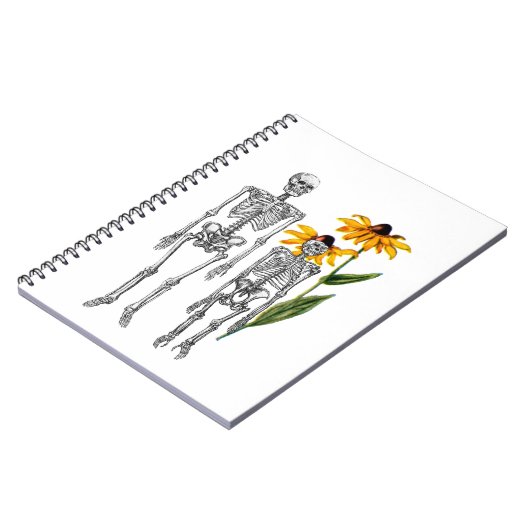 Funny Man Chimpansee Skeleton Black Eyed Susan Notitieboek (Linkerzijde)