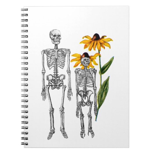 Funny Man Chimpansee Skeleton Black Eyed Susan Notitieboek (Voorkant)