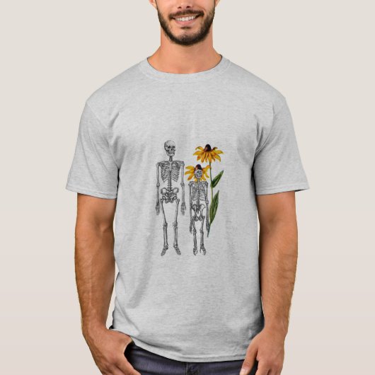 Funny Man Chimpansee Skeleton Black Eyed Susan T-shirt (Voorkant)