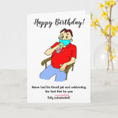Funny Man Drink Covid Jab Birthday Card Kaart (Gele Bloem)