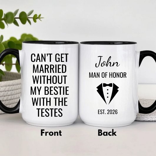 Funny Man of Honor Mug Bestie with the Testes Mok
