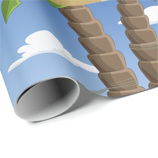 Funny Man Relaxing in Beach Hammock Cadeaupapier (Rol Hoek)