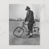  Funny Man Riding a Bike Square Wheels Briefkaart (Voorkant)