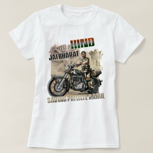 Funny Man Shahrukh Khan Digital Painting Jai Hind T-shirt (Design voorkant)