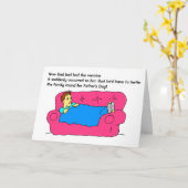 Funny Man Vaccine Cartoon Happy Fathers Day Kaart (Gele Bloem)
