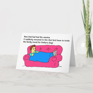 Funny Man Vaccine Cartoon Happy Fathers Day Kaart