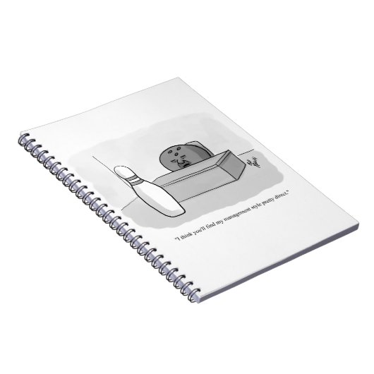 Funny Management en Leiderschap Cartoon Humor Notitieboek (Rechterzijde)