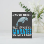 Funny Manatee Cute Zee Animal Marine Bioloog Briefkaart (Staand voorkant)