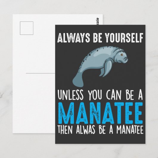 Funny Manatee Cute Zee Animal Marine Bioloog Briefkaart (Voorkant / Achterkant)