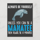 Funny Manatee Cute Zee Animal Marine Bioloog Briefkaart (Voorkant)