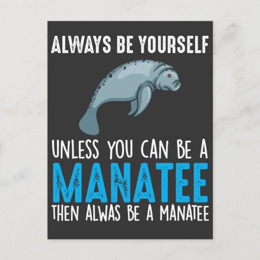 Funny Manatee Cute Zee Animal Marine Bioloog Briefkaart (Voorkant)