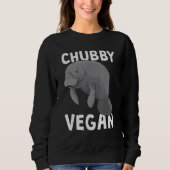 Funny Manatee Dugong Chubby Vegan Zee Koe Veganism Trui (Voorkant)