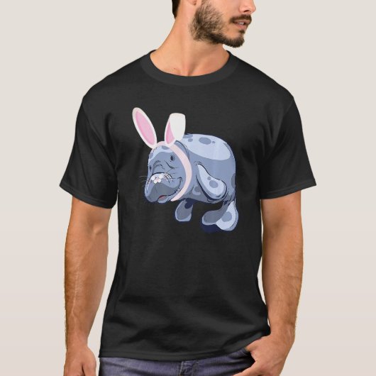 Funny Manatee Easter Bunny T-shirt (Voorkant)