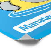 Funny Manatee in een Tea T-shirt Poster (Hoek)