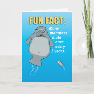 Funny Manatee Mating Habits Birthday Kaart