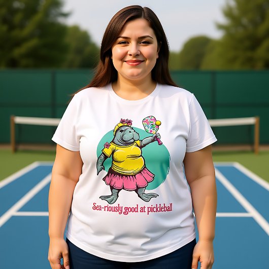 Funny Manatee Pickleball Grote Maat T-shirt