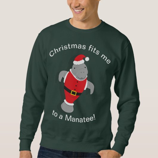 Funny Manatee Santa Kerstmis Trui (Voorkant)
