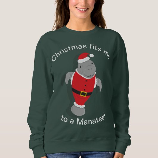 Funny Manatee Santa Kerstmis Trui (Voorkant)