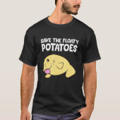 Funny Manatee Save The Floaty Potatoes Schattige M T-shirt (Voorkant)