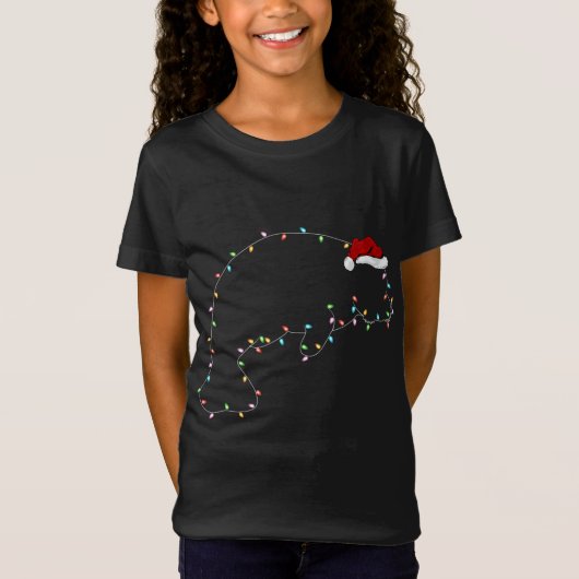 Funny Manatee Xmas verlichtende kerstman T-shirt (Voorkant)