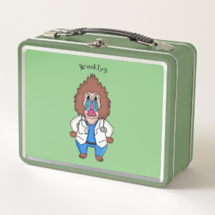 Funny mandrill dokter cartoon illustratie