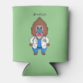 Funny mandrill dokter cartoon illustratie blikjeskoeler (Voorkant)