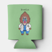 Funny mandrill dokter cartoon illustratie blikjeskoeler (Achterkant)