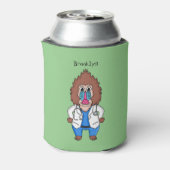 Funny mandrill dokter cartoon illustratie blikjeskoeler (Blikje Achterkant)